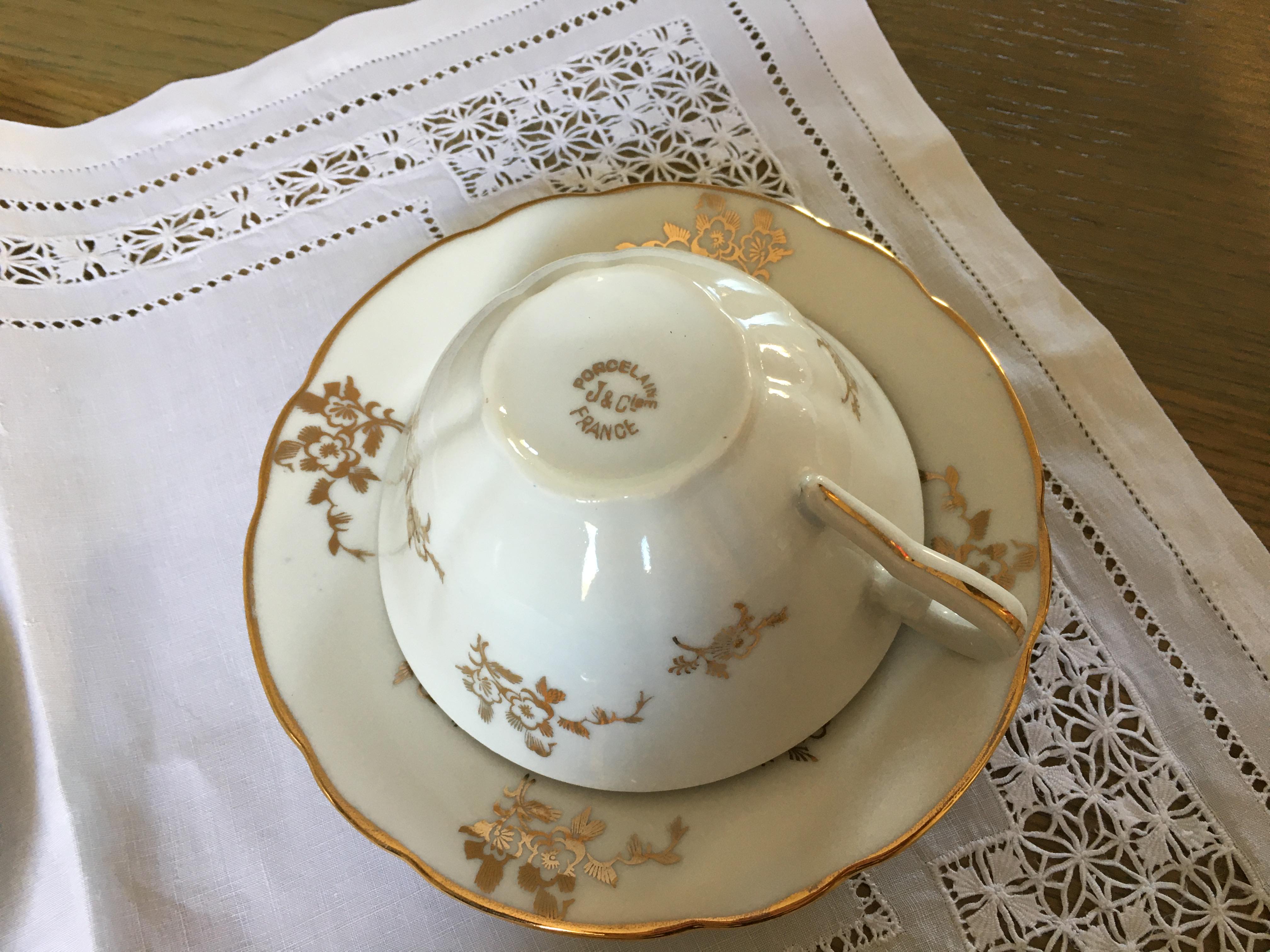 Duo vintage porcelain breakfast from Limoges