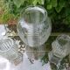 Lot de trois vases en verre moulé ancien années 50/60 made in france