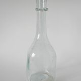 Large Biot style bubbled glass bottle, 1970