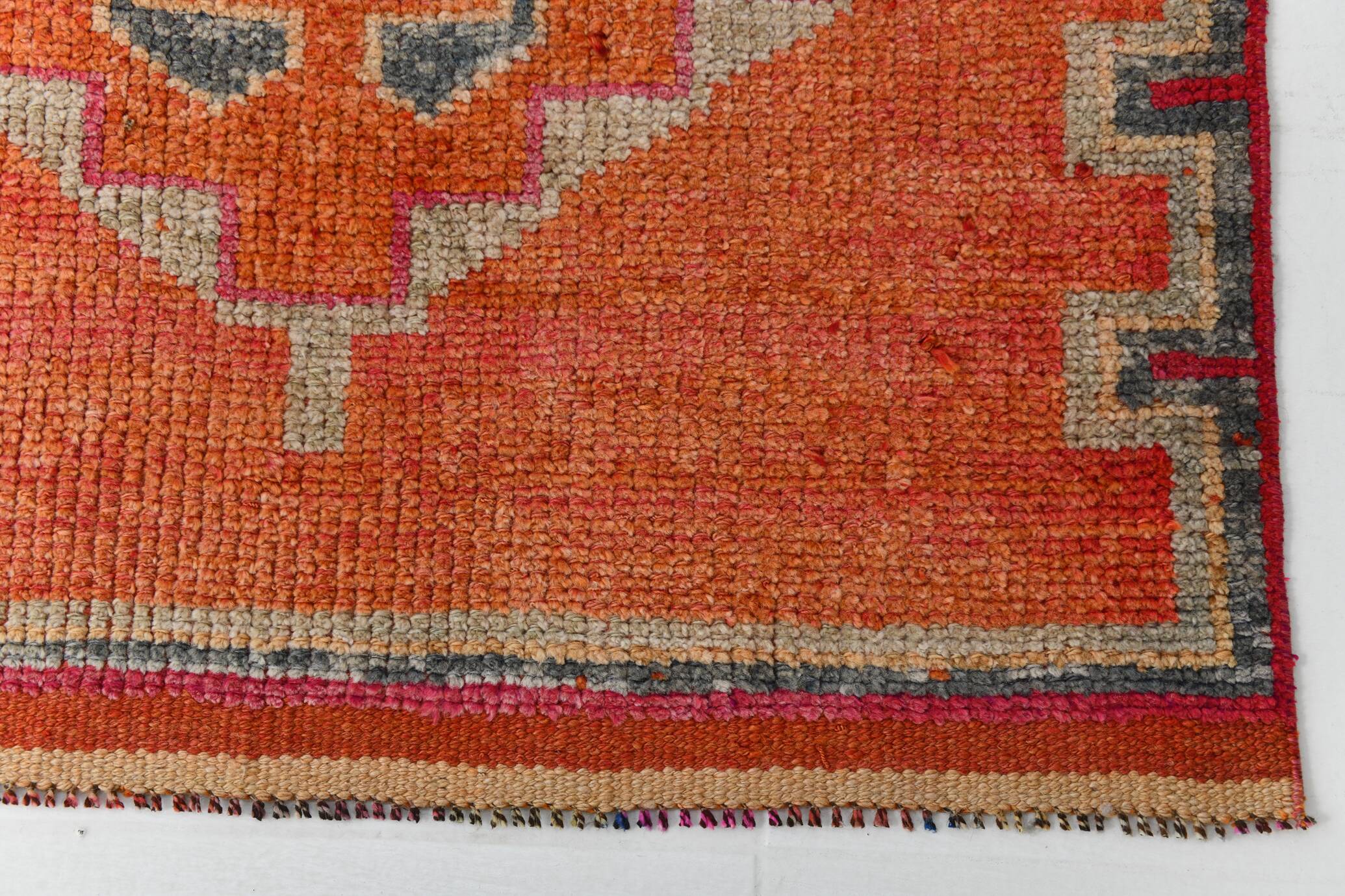 3x11 Red & Pink Super Soft Vintage Runner Rug, 98x335Cm