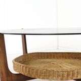 Round coffee table with magazine holder "Hilla"