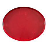 Large antique lacquered metal tray