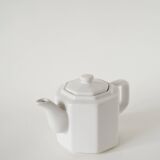 Large faceted ceramic teapot, White, 1950