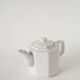 Large faceted ceramic teapot, White, 1950