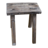 Brutalist teak stool