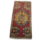 VINTAGE TURKISH PASTEL MINI RUG , 102 x 53 CM
