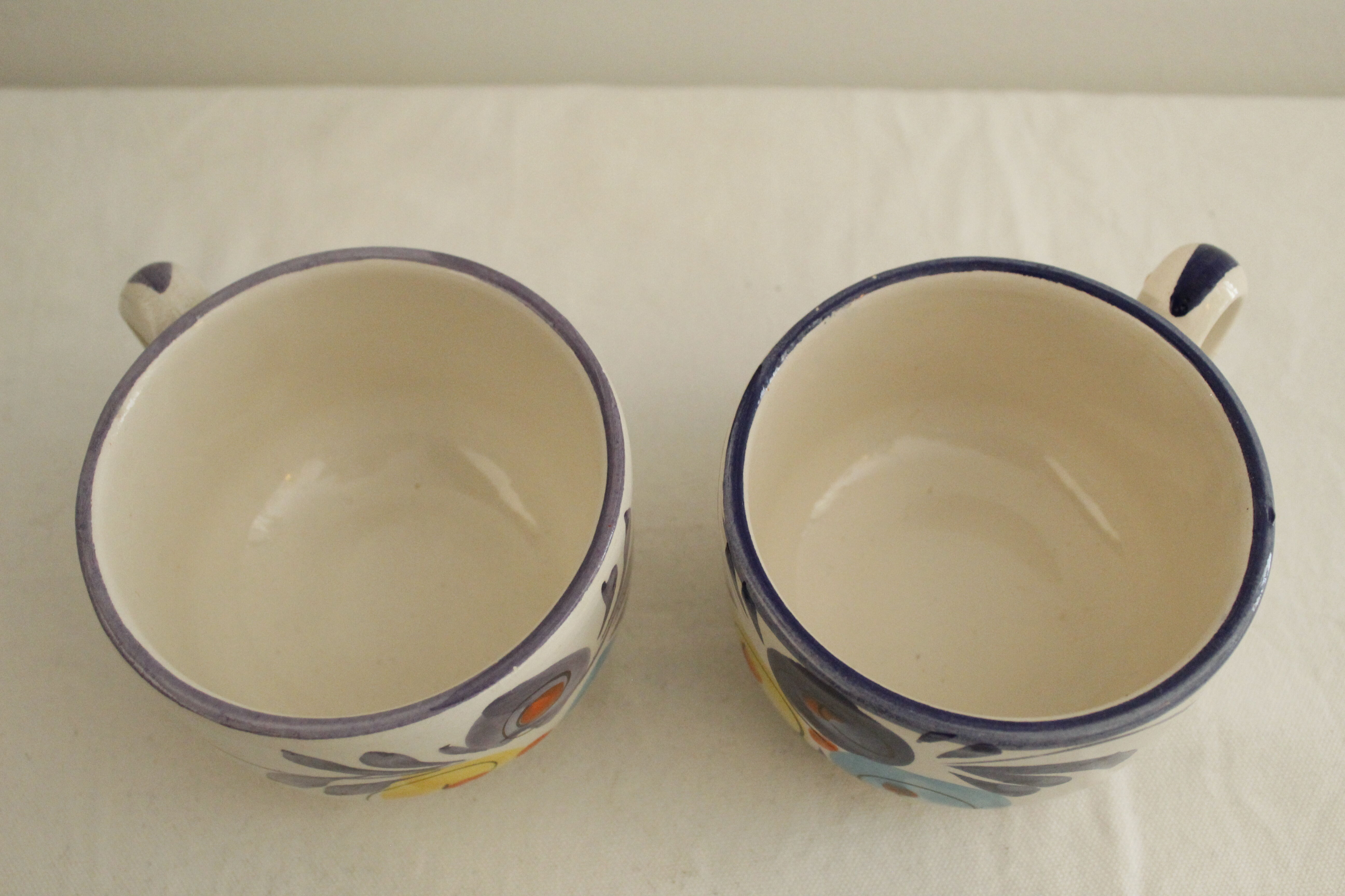 2 vintage tea cups floral patterns