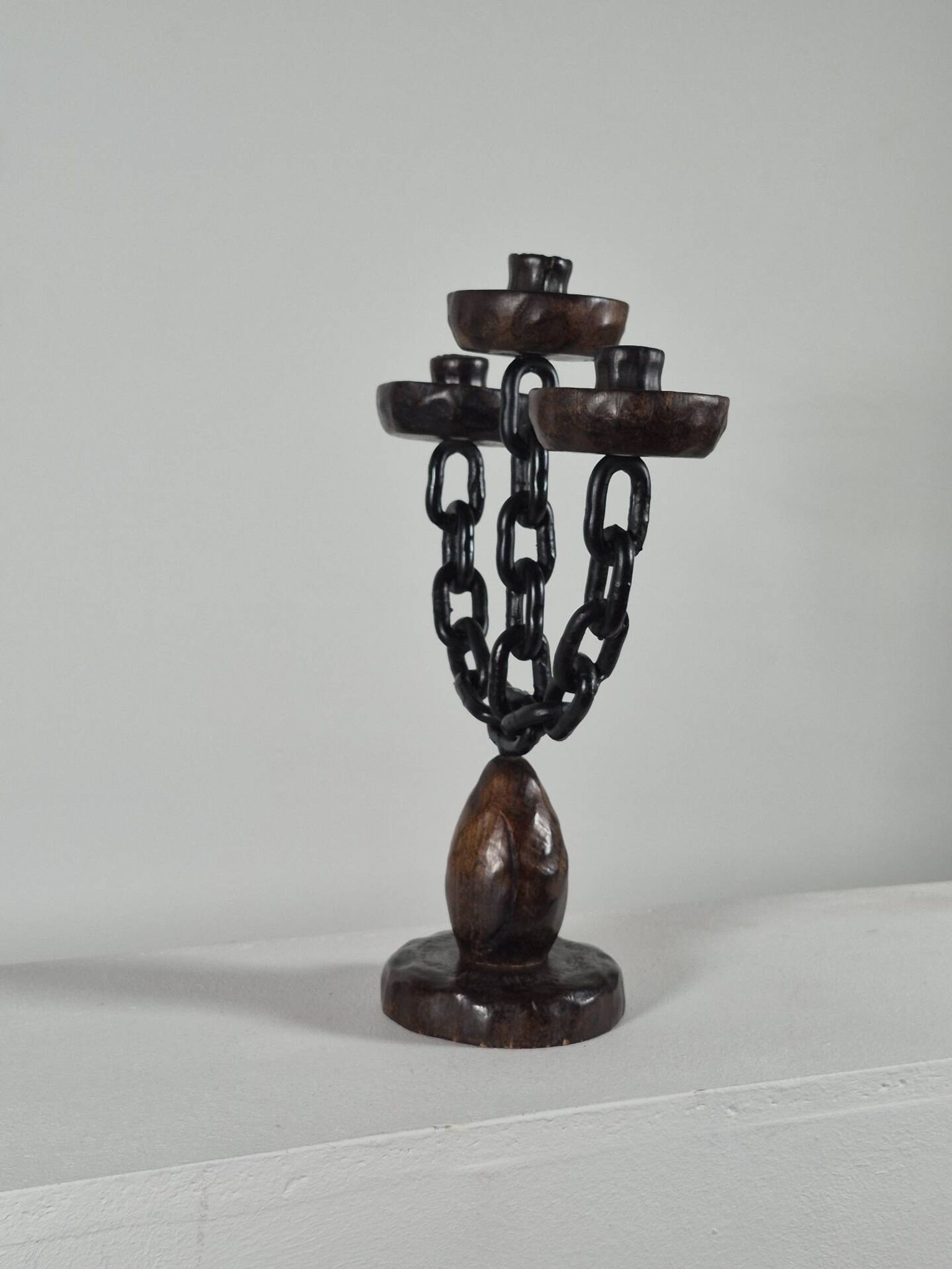 Vintage brutalist chain candlestick Spain