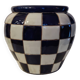 Cache pot damier bleu