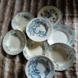 10 antique deep plates in ironstone