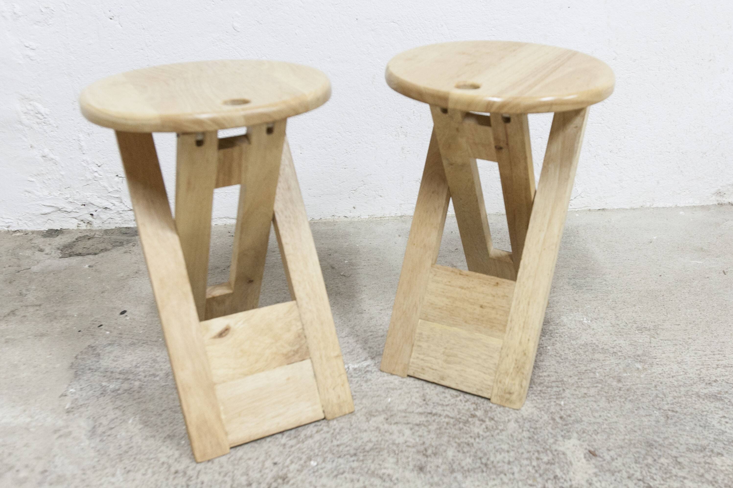 Pair of folding stools designed by Adrian Reed made in the years