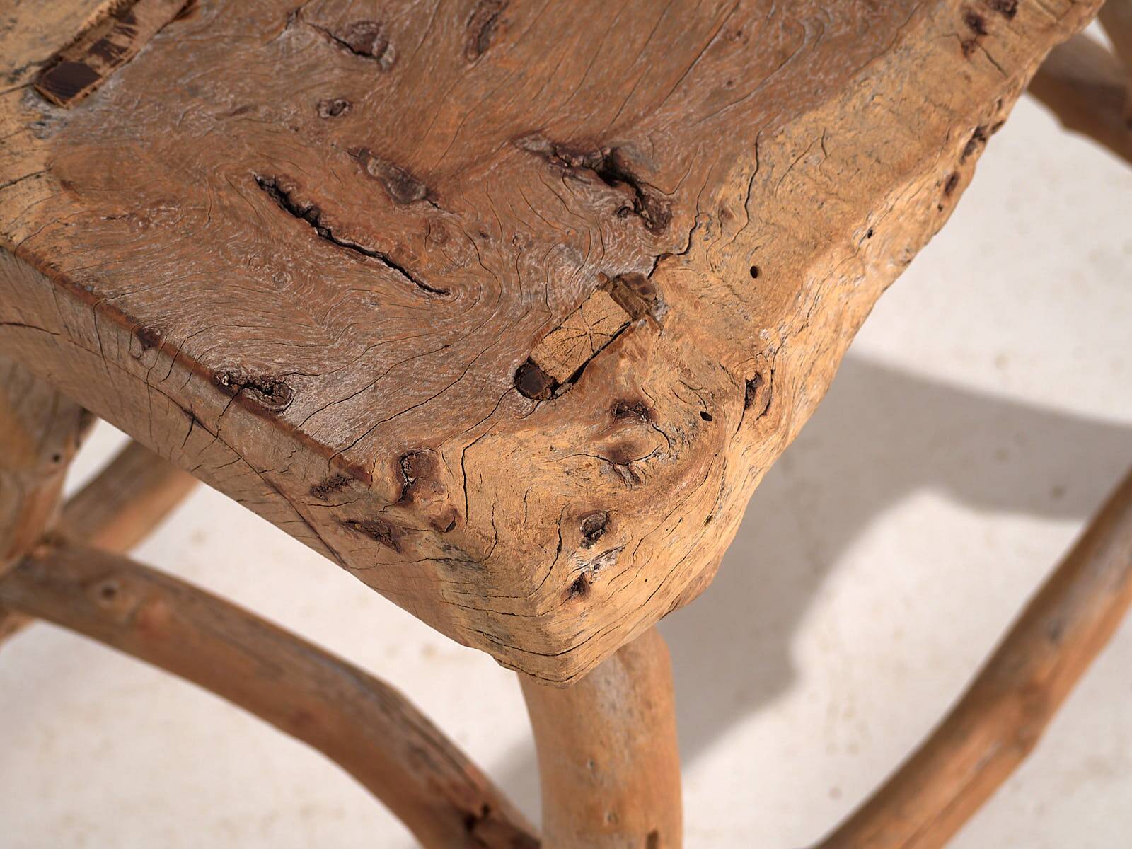Antique stool in wabi-sabi style (c.1900) #3