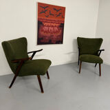 Set of 2 wing chairs in Scandinavian design from the 1960s.