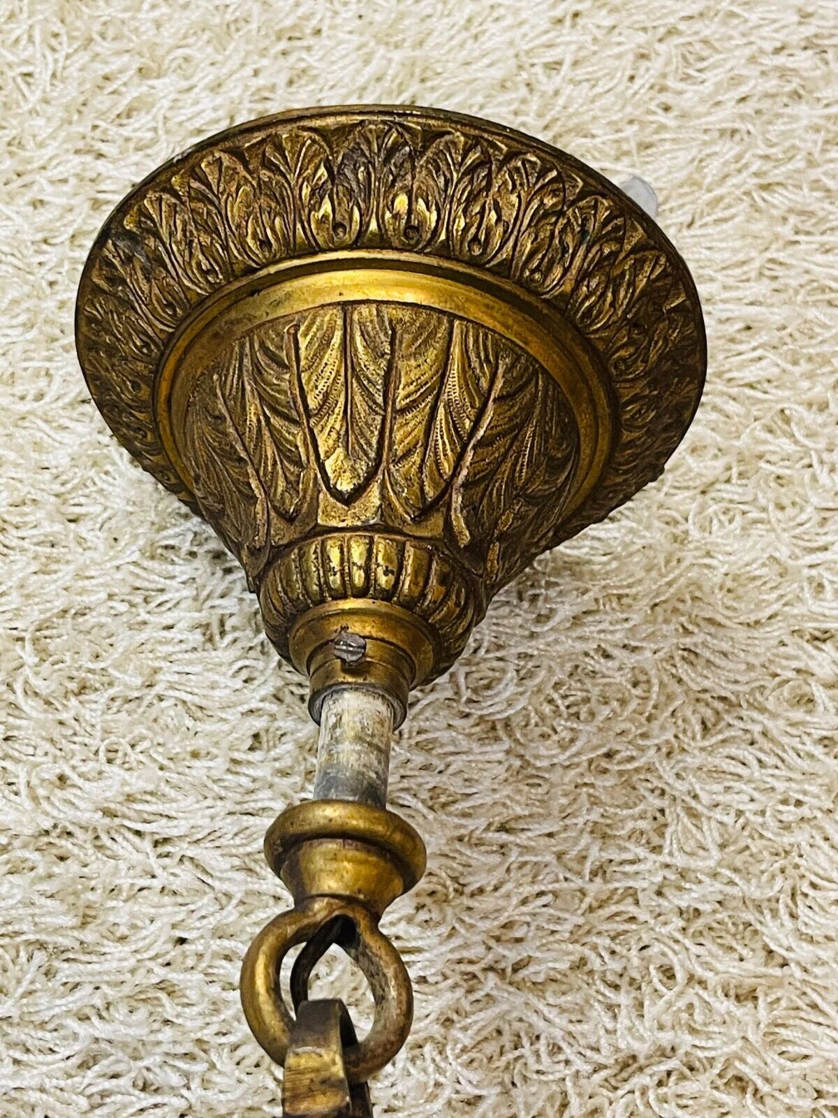Ancienne lanterne en bronze et cristal taillé