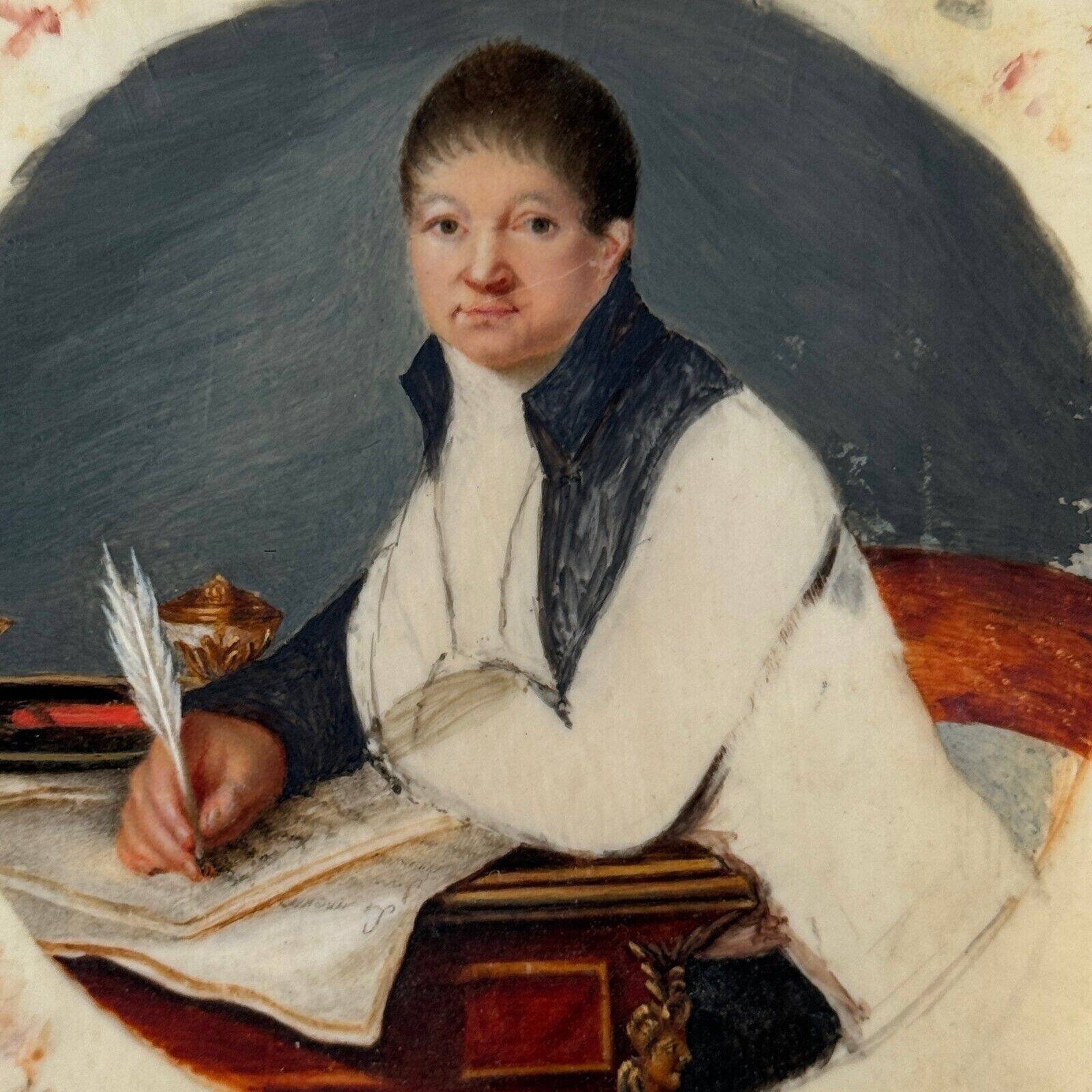 Early 19th century miniature representing a man writing