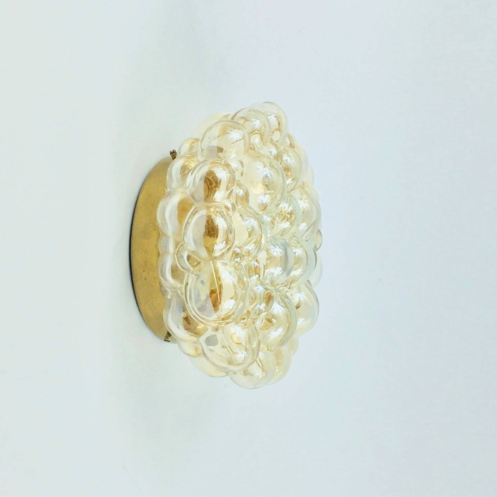 Mid-Century Modern Amber Bubble Glass Wall Light by Helena Tynell, 1960s