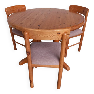 Chaises et table Danemark années 1980