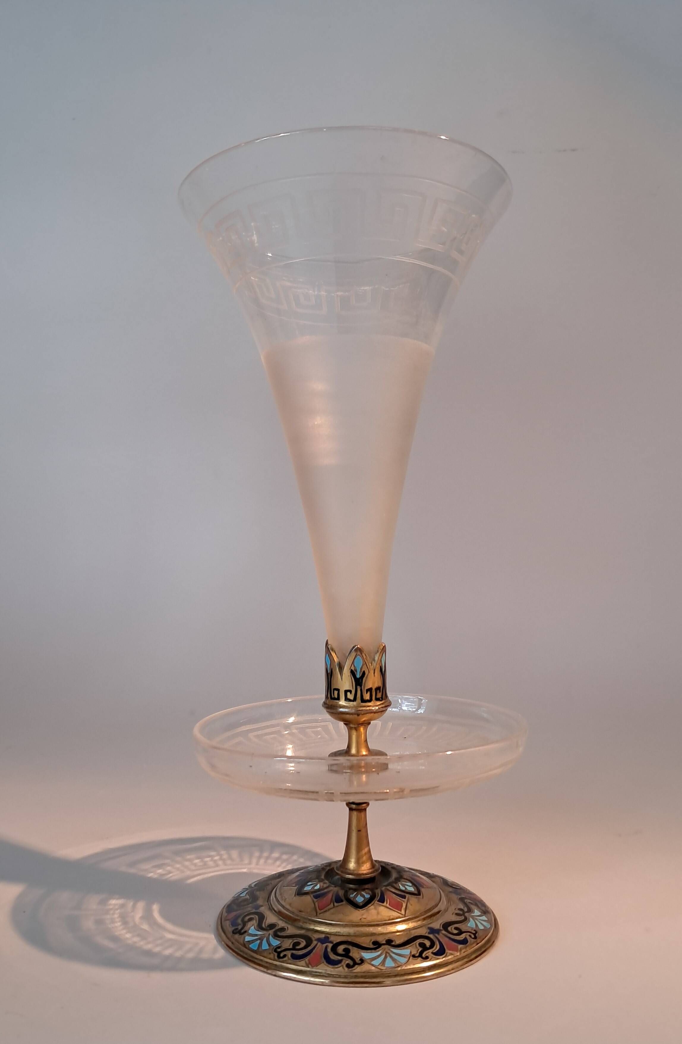 Cloisonné brass soliflore vase from the Napoléon III period.