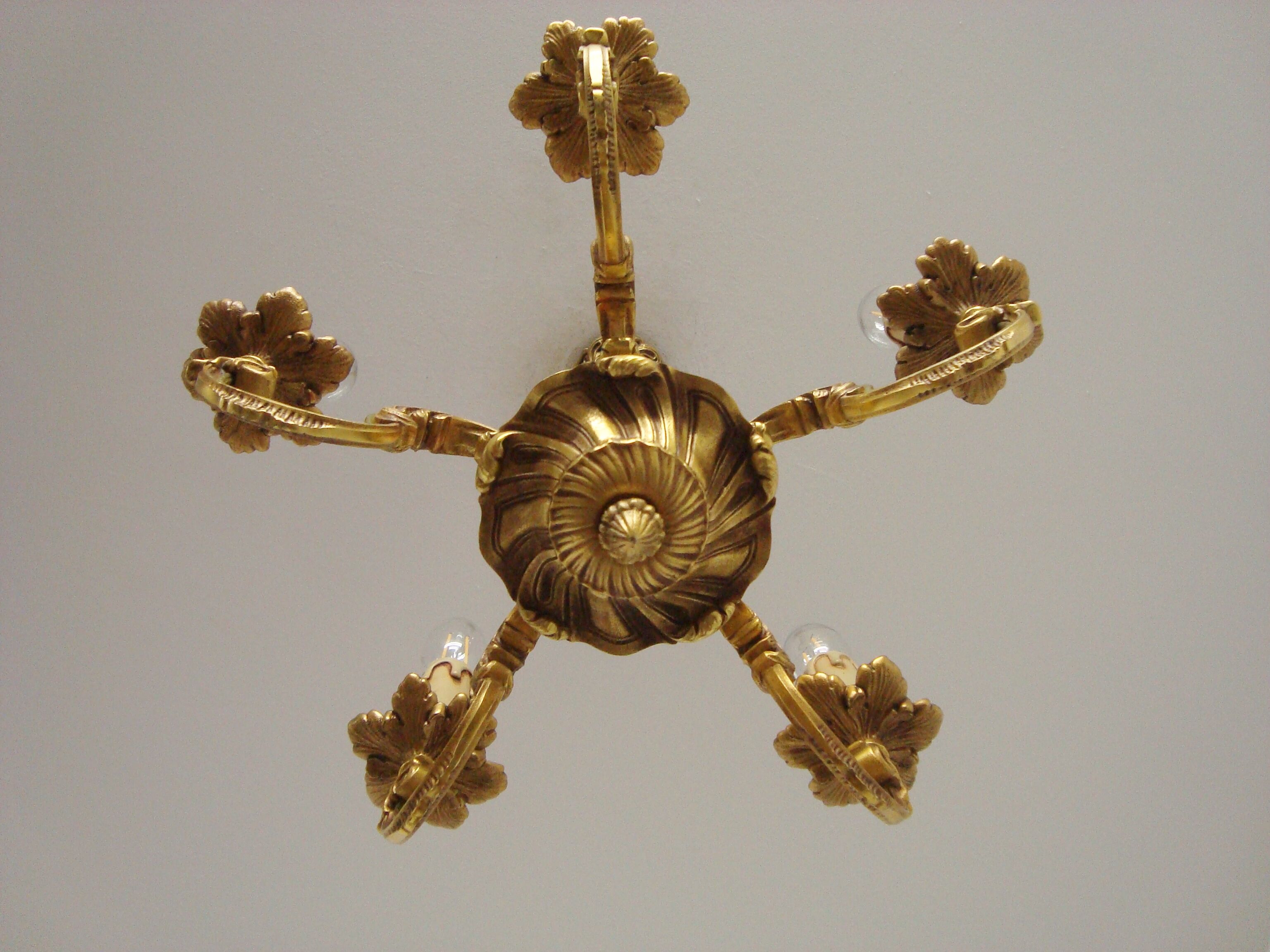 Lustre vintage Lucien Gau Paris en bronze