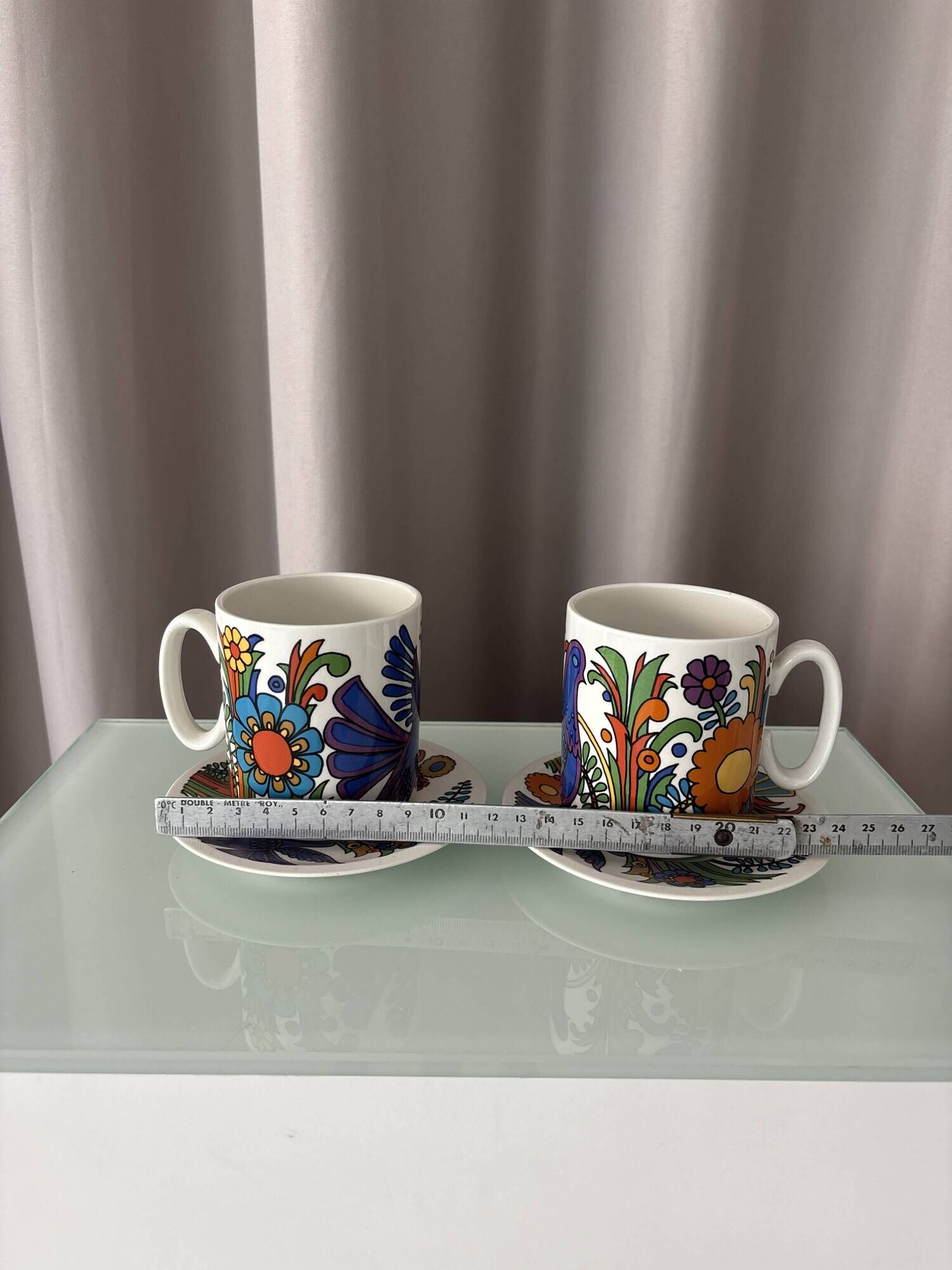 Vintage Villeroy & Boch Acapulco Coffee Cup & Saucer Set | Pair | 1970s