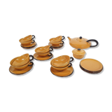 Vaisselle en porcelaine ocre de Roger Mourre pour Dieulefit, France années 1950