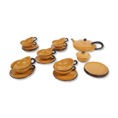 Vaisselle en porcelaine ocre de Roger Mourre pour Dieulefit, France années 1950