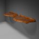 Elegant pair of Art Deco consoles in burl wood