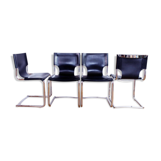 Set of 4 Bauhaus-style chairs made in Italy