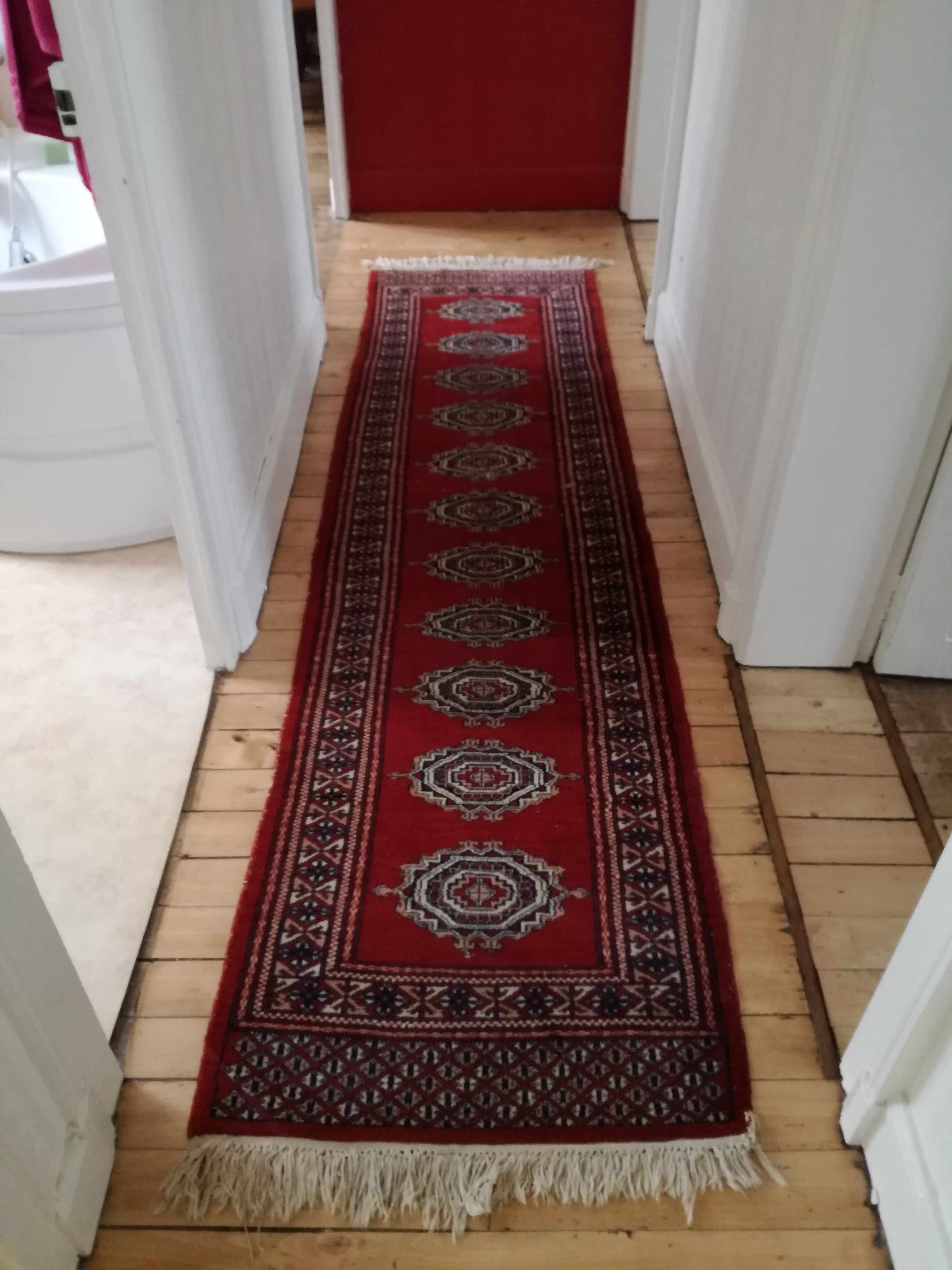Afghan carpet knotted hand at the end of the 19th century 72x176cm
