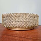 Plafonnier ou applique murale en cristal ambré et métal doré, 1970