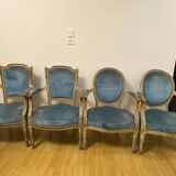 Set of 4 Louis XVI medallion armchairs