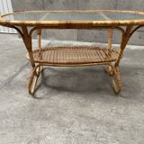 vintage coffee table from the 60s rattan