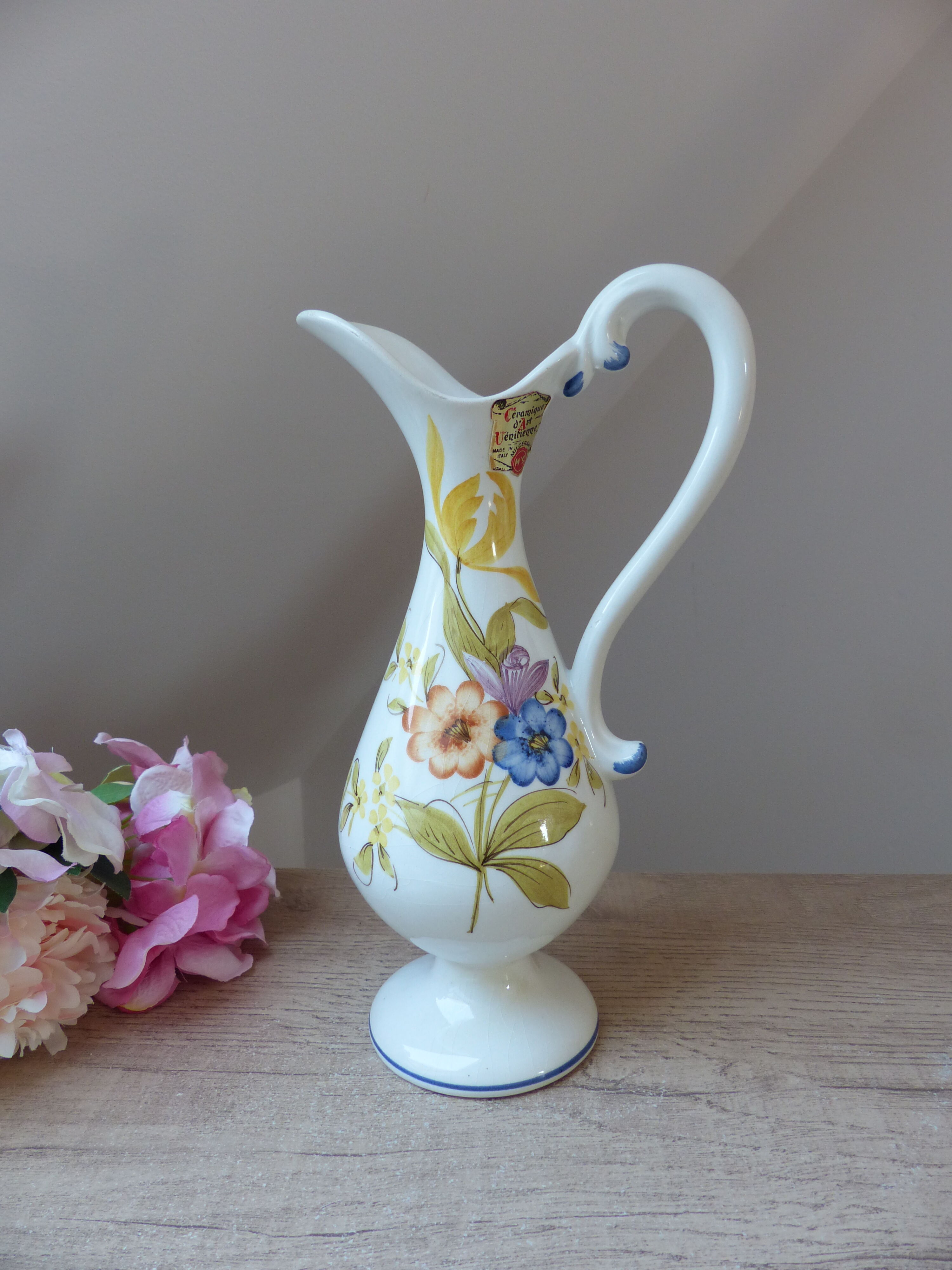 Vintage Pichet Aiguière en Céramique Vénitienne d'art (Milceram's)