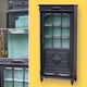 Armoire parisienne vitrée noire et vert grisé 150cm