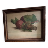 19th century still life watercolor, signed and dated