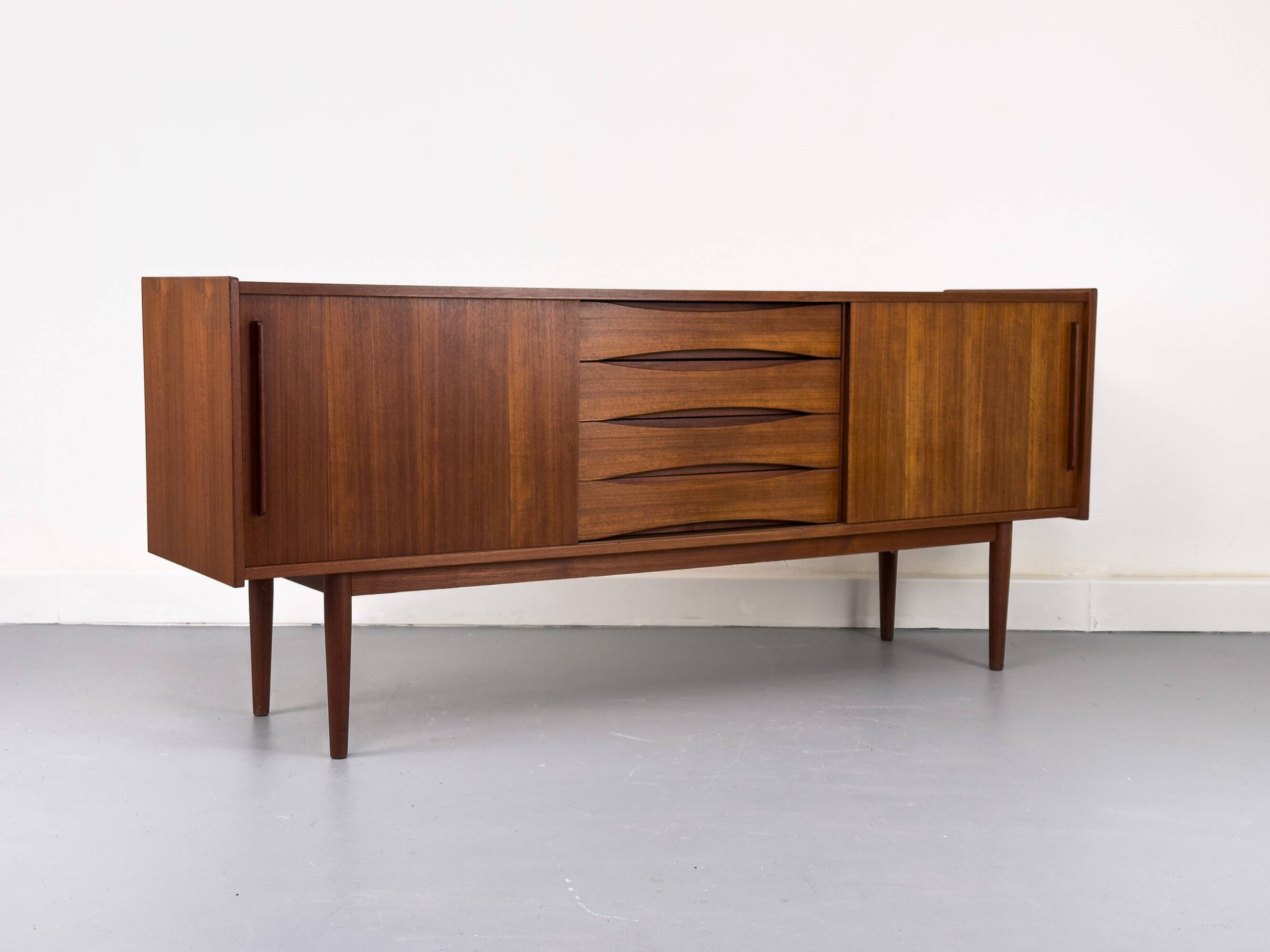 Vintage Sideboard in Teak with Drawers and Sliding Doors, 1960s