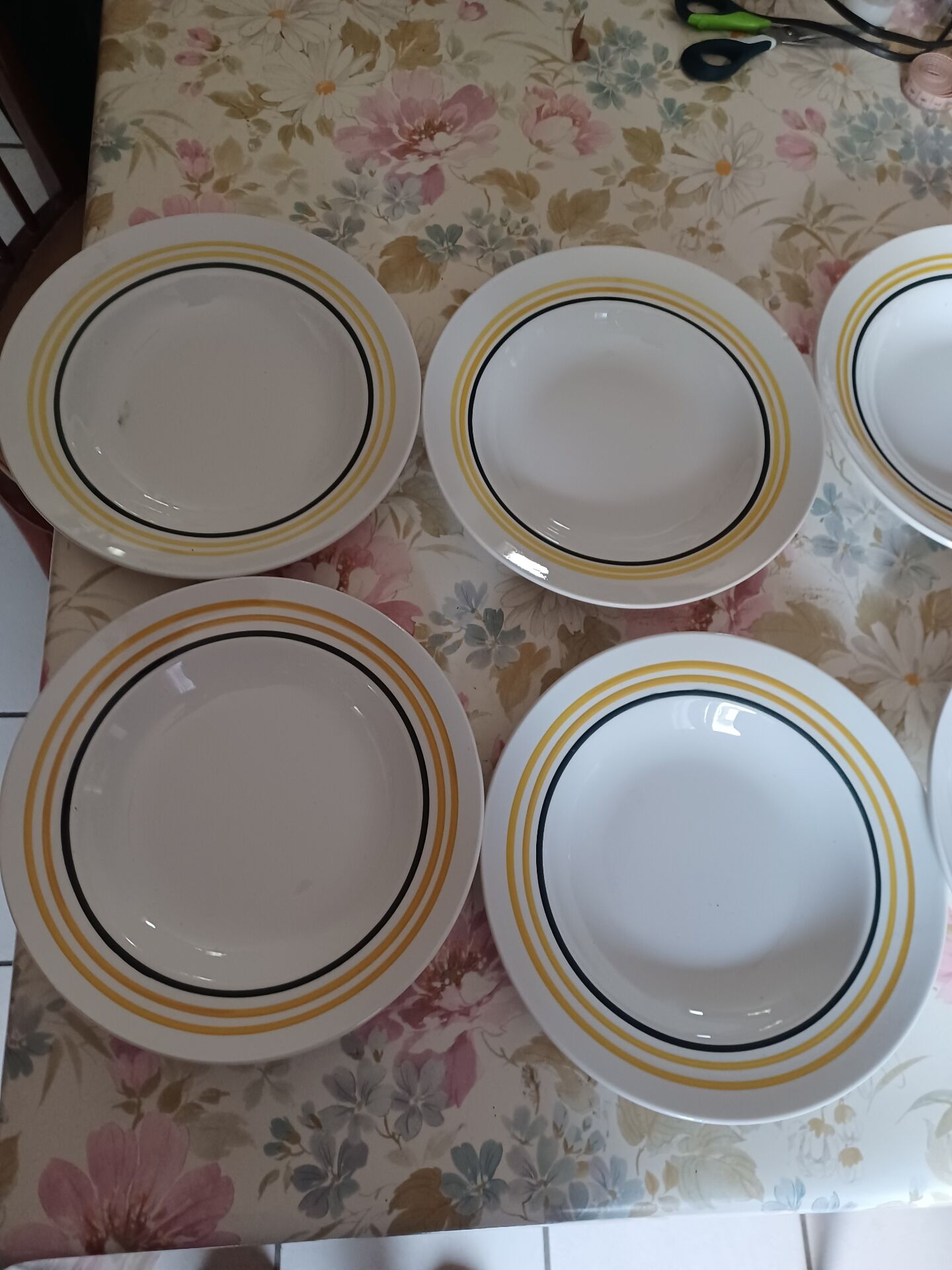 Set of 7 deep plates Moulins des Loups