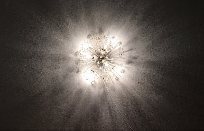 Snowflake wall or ceiling lamp by Emil Stejnar for Rupert Nikoll