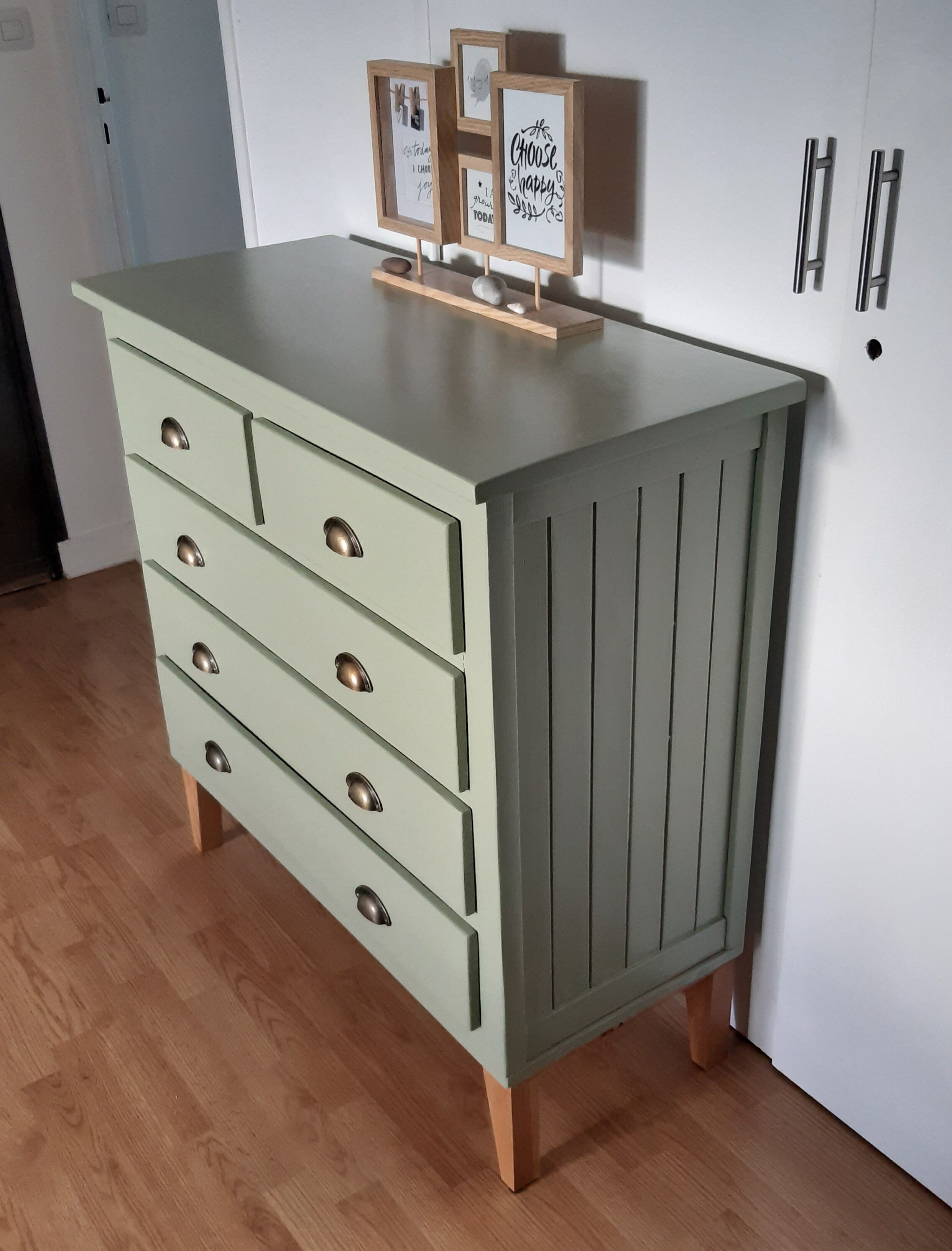 Scandinavian forest green chest of drawers