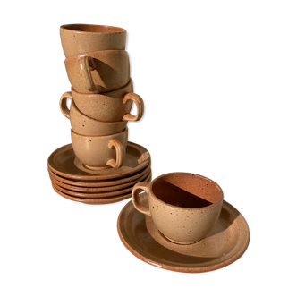 Set of 6 cups of sandstone