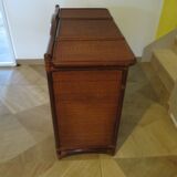 Vintage dressing table/chest - woven rattan - 5 drawers - mirror - 1960s/70s