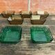 Set of 7 Antique ARCOROC Molded Glass Ramekins/Bowls, Smoked & Vintage Green