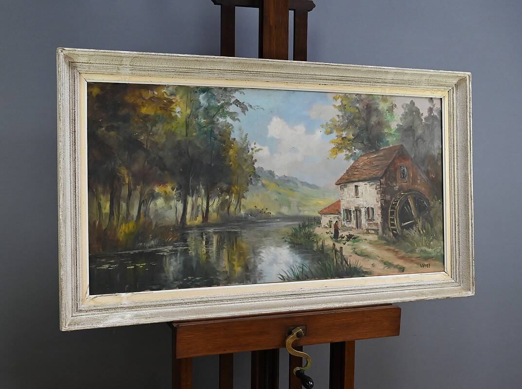 Large Painting “The Mill”, signed Reney – Part 1 of the 20th century