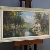 Large Painting “The Mill”, signed Reney – Part 1 of the 20th century