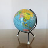 World map globe globe sheet metal tripod taride maps 60s 70s