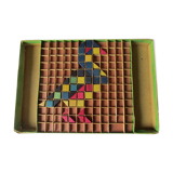 Old wooden mosaic set