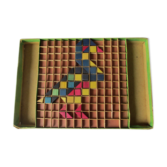 Old wooden mosaic set