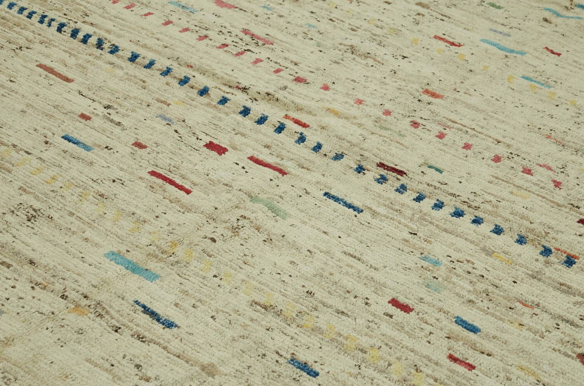Handwoven Tribal One of a Kind 278 cm x 370 cm Beige Wool Carpet