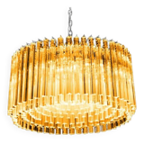 Mid-Century Modern Italian Amber Triedro "Concava" Chandelier