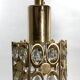 Two pendant lights in gilded brass and crystal, by Palwa, design 1960